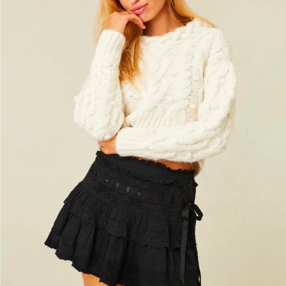 Love shack fancy ora mini skirt